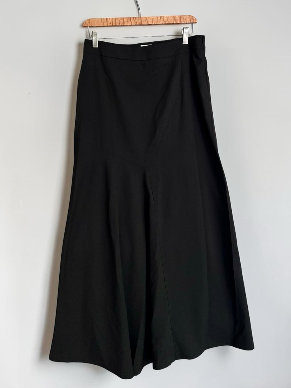 Marcella NYC Black Asymmetrical Seam Maxi Skirt Size Medium Minimalist - Picture 2 of 10